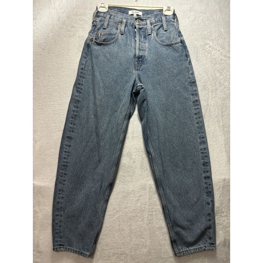 Re/done Hi-rise Jeans  Womens 80's light retro peg leg size 24 style 160-3w8zje